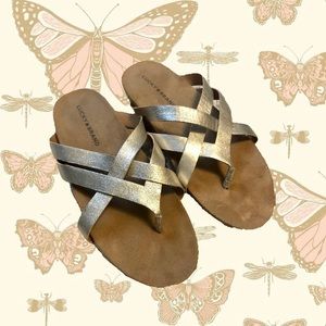 Lucky Brand Strappy Metallic Sandals